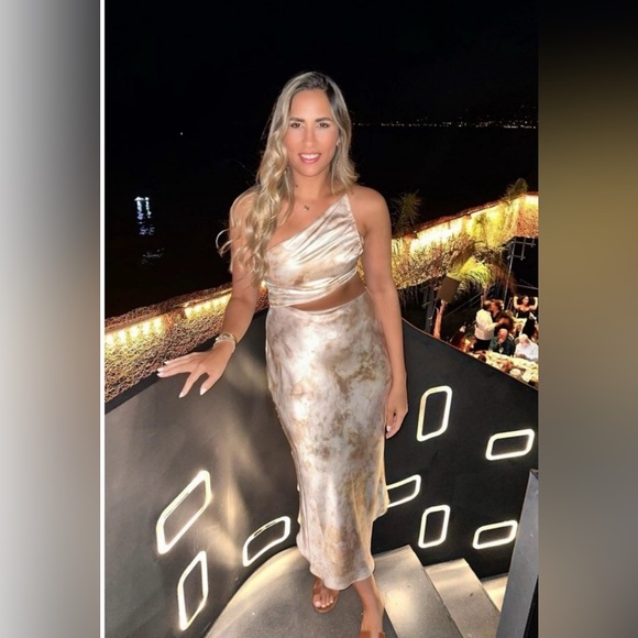 🆕 ZARA CUT OUT SATIN EFFECT PRINTED DRESS | 8028/435 - Picture 6 of 10